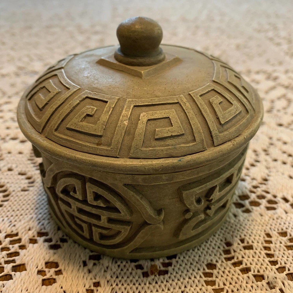 Faux Soapstone Resin Trinket Box
